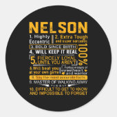 Nelson Name Shirt D Nelson Last Name  Runder Aufkleber (Vorderseite)