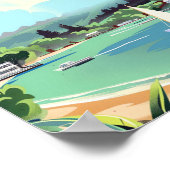 Nelson New Zealand Vintage Travel Illustration Poster (Ecke)