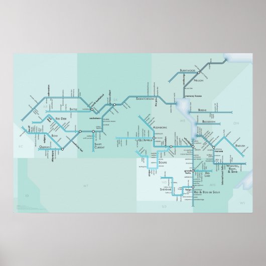 Nelson River and Lake Winnipeg, 30" x 20" Poster (Vorne)