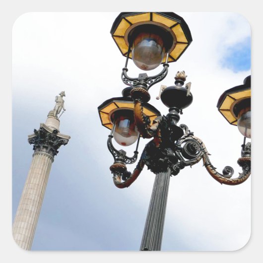 Nelson's Column London Quadratischer Aufkleber (Vorderseite)