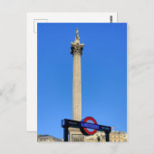 Nelson's Column Trafalgar Square, London UK Postkarte (Vorne/Hinten)