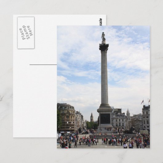 Nelson's Column, Trafalgar Square Postkarte (Vorne/Hinten)