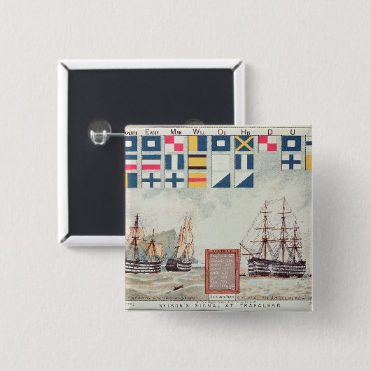 Nelsons Signal bei Trafalgar Button (Vorne & Hinten)