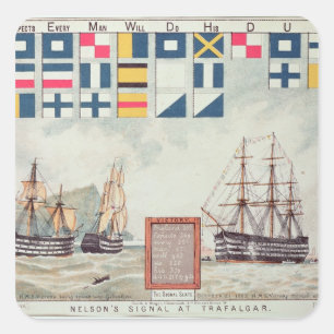 Nelsons Signal bei Trafalgar Quadratischer Aufkleber