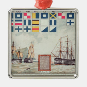 Nelsons Signal bei Trafalgar Silbernes Ornament