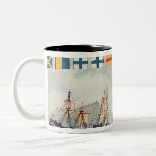 Nelsons Signal bei Trafalgar Zweifarbige Tasse (Links)