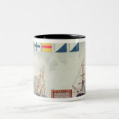 Nelsons Signal bei Trafalgar Zweifarbige Tasse (Mittel)