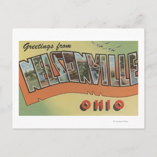 Nelsonville, Ohio - Große Buchstabenszenen Postkarte (Vorderseite)