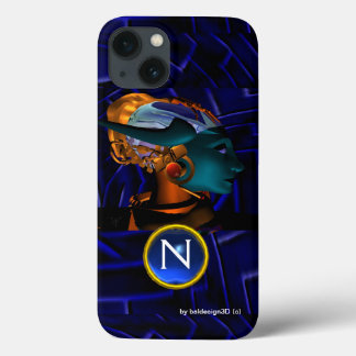 NEMEN/HYPER ANDROID, Monogramm der blauen Science iPhone 13 Hülle