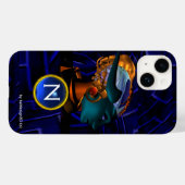 NEMEN/HYPER ANDROID, Monogramm der blauen Science Case-Mate iPhone Hülle (Rückseite (Horizontal))