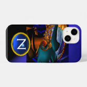 NEMEN/HYPER ANDROID, Monogramm der blauen Science iPhone Hülle (Rückseite (Horizontal))