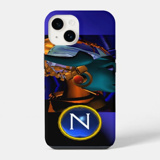 NEMEN/HYPER ANDROID, Monogramm der blauen Science iPhone Hülle (Rückseite)