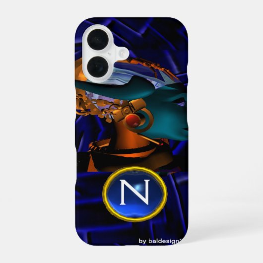 NEMES /HYPER ANDROID,Blaues Science-Fiction-Monogr iPhone 16 Hülle (Rückseite)