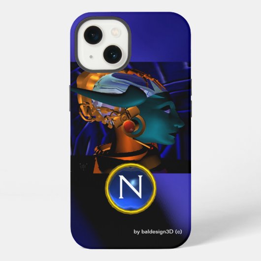 NEMES /HYPER ANDROID,Blaues Science-Fiction-Monogr iPhone Hülle (Rückseite)