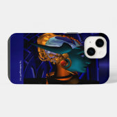 NEMES / HYPER ANDROID PORTRAIT Blau iPhone Hülle (Rückseite (Horizontal))