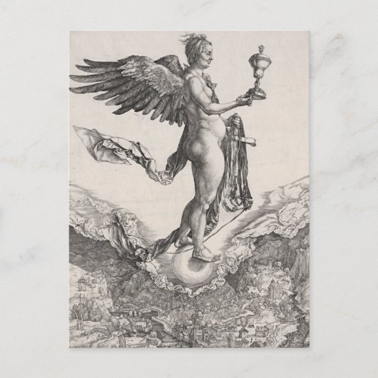 Nemesis, Gravur von Albrecht Durer Postkarte (Vorderseite)