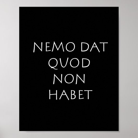 Nemo dat quod non habet poster (Vorne)