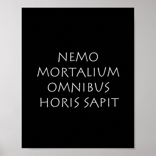 Nemo moralium omnibus horis sapit poster (Vorne)