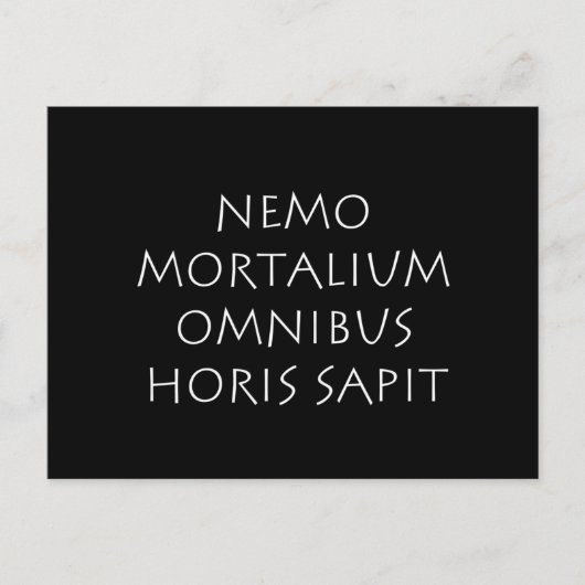 Nemo moralium omnibus horis sapit postkarte (Vorderseite)