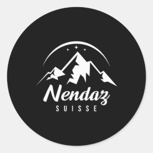 Nendaz Schweiz Skigebiet Skifahren Snowboarden Runder Aufkleber