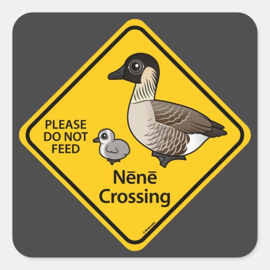 Nene Crossing Quadratischer Aufkleber (Vorderseite)