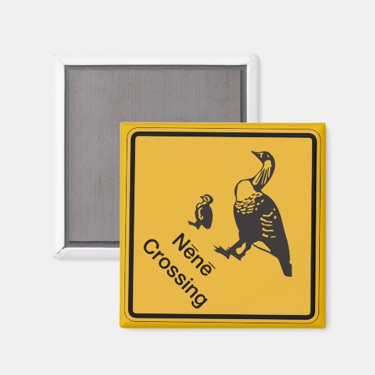 Nene Crossing, Traffic Warning Sign, Hawaii, USA Magnet (Vorderseite/Rückseite)
