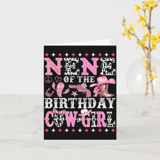 Nene Of The Birthday Cowgirl Rodeo Western Country Karte (Gelbe Blume)