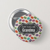 Nenn mich einfach Oma Text Macarons Muster Button (Vorne & Hinten)