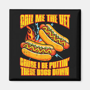 Nenn mich Veteranen-Hotdog lustiger Spruch Meme Bo Magnet