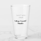 Nenne mich "Crystal" Glas (Rückseite)