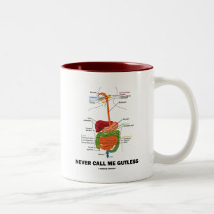 Nenne mich niemals feige (Humor rund um das Verdau Zweifarbige Tasse