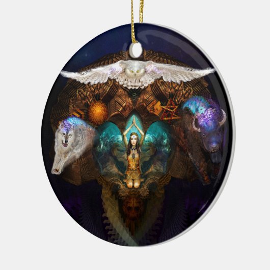 Nennen der Geist-Tiere Keramik Ornament (Links)