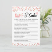 Nennen Sie den Kuchen mit Answers-Spielkarte Einladung (Stehend Vorderseite)