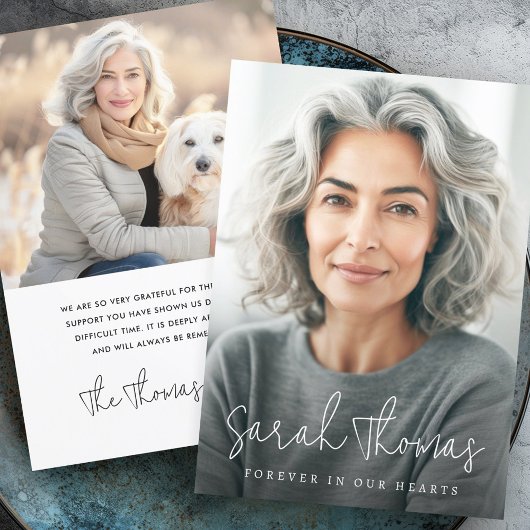 Nennen Sie ewig in unseren Herzen Foto Beerdigung  Dankeskarte