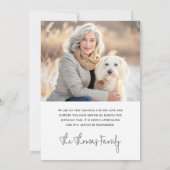 Nennen Sie ewig in unseren Herzen Foto Beerdigung  Dankeskarte (Rückseite)