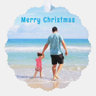 Nennen Sie Ihr Foto Weihnachtsgeschenk für Ornamen Ornament Karte