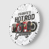 NENNEN SIE IHR NAME Frisierte Auto Garage Personal Große Wanduhr (Winkel)