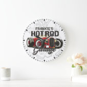 NENNEN SIE IHR NAME Frisierte Auto Garage Personal Große Wanduhr (Zuhause)