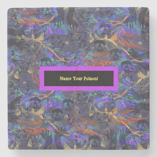 Nennen Sie Ihre Giftmor Steinuntersetzer (Vorderseite)