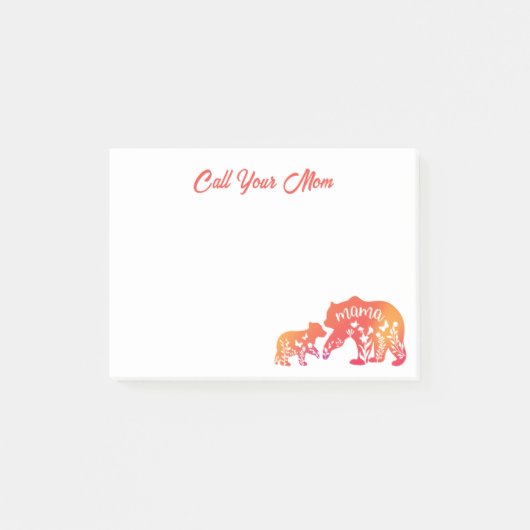 Nennen Sie Ihre Mama Mama Bear Post-it Notes Klebezettel (Vorderseite)