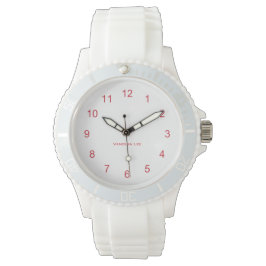 Nennen Sie Ihre weibliche Sporty White Silicon Wat Armbanduhr