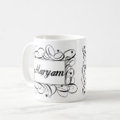 Nennen Sie Maryam im stilvollen Rahmen des Kaffeetasse (Vorderseite Links)