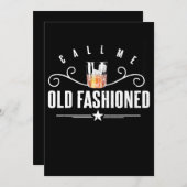 Nennen Sie mich altmodischen Whiskey und Bourbon Dankeskarte (Vorne/Hinten)