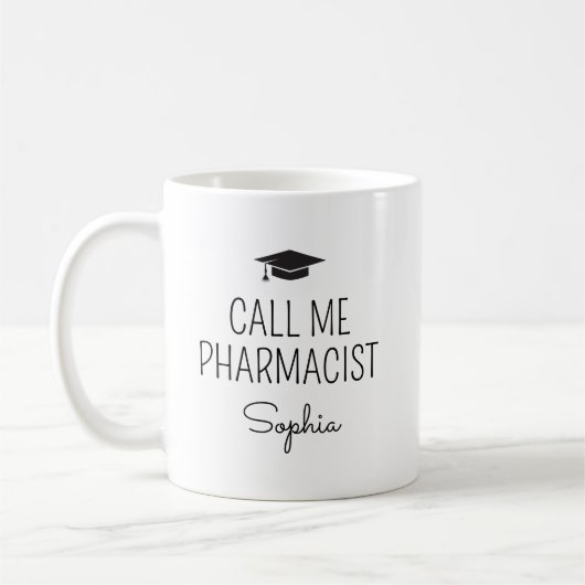 Nennen Sie mich Apotheker Personalisierter Name Kaffeetasse (Links)