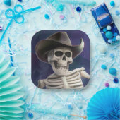 Nennen Sie mich "Doc Bones", Halloween Cowboy Skel Pappteller (Party)