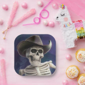 Nennen Sie mich "Doc Bones", Halloween Cowboy Skel Pappteller (Party)