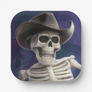Nennen Sie mich "Doc Bones", Wild West Skeleton Ge Pappteller