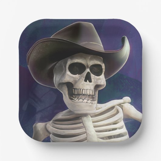 Nennen Sie mich "Doc Bones", Wild West Skeleton Ge Pappteller (Vorderseite)