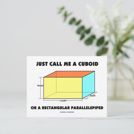 Nennen Sie mich einfach Cuboid oder rechteckig par Postkarte (Stehend Vorderseite)