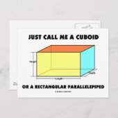 Nennen Sie mich einfach Cuboid oder rechteckig par Postkarte (Vorne/Hinten)